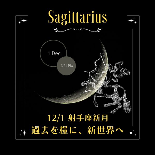 ✦12/1(日)射手座の新月✦過去を胸に新世界へ